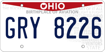 OH license plate GRY8226