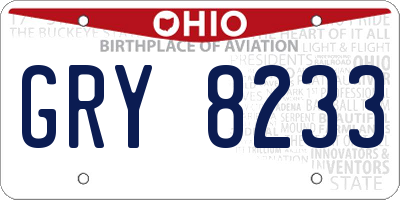 OH license plate GRY8233