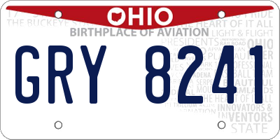 OH license plate GRY8241