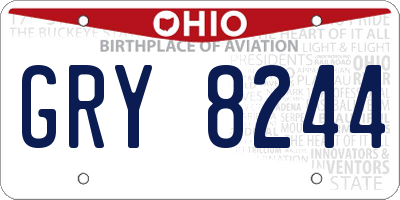OH license plate GRY8244