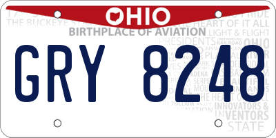 OH license plate GRY8248