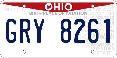 OH license plate GRY8261