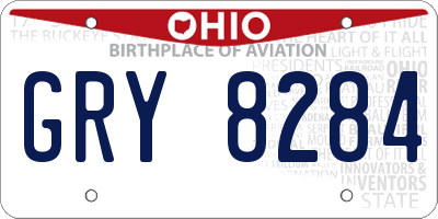 OH license plate GRY8284