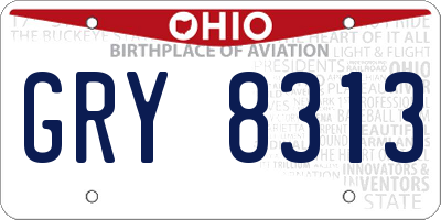OH license plate GRY8313
