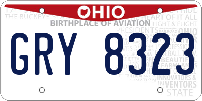 OH license plate GRY8323