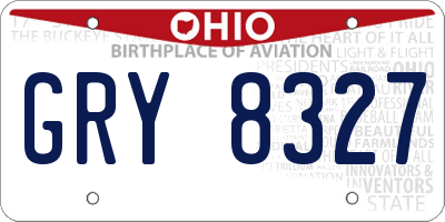 OH license plate GRY8327