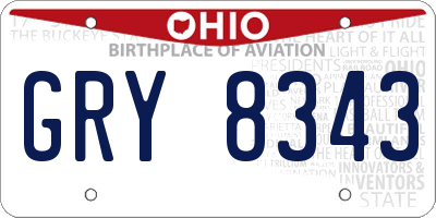 OH license plate GRY8343