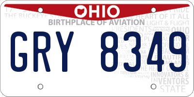 OH license plate GRY8349