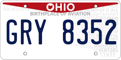 OH license plate GRY8352