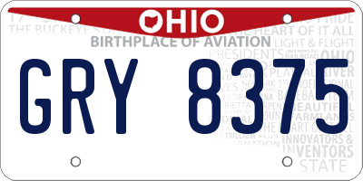 OH license plate GRY8375