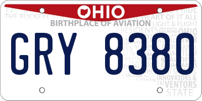 OH license plate GRY8380