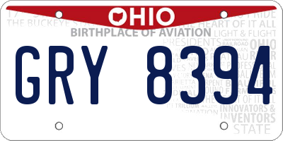 OH license plate GRY8394
