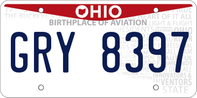 OH license plate GRY8397