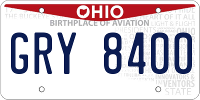 OH license plate GRY8400