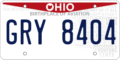 OH license plate GRY8404