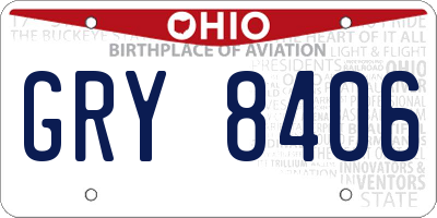 OH license plate GRY8406