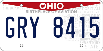 OH license plate GRY8415
