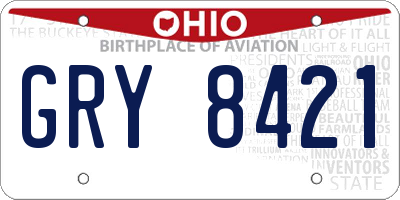OH license plate GRY8421