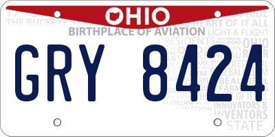 OH license plate GRY8424