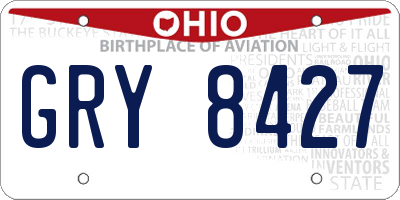 OH license plate GRY8427