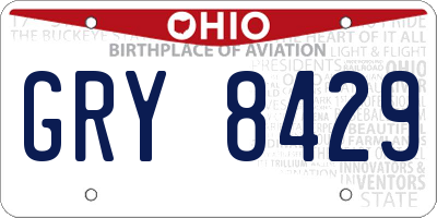 OH license plate GRY8429