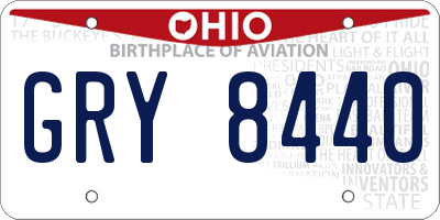 OH license plate GRY8440
