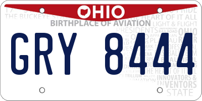 OH license plate GRY8444