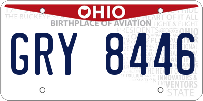 OH license plate GRY8446