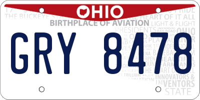 OH license plate GRY8478