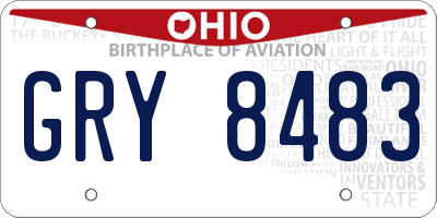 OH license plate GRY8483