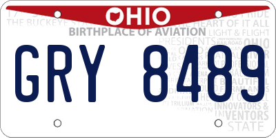 OH license plate GRY8489