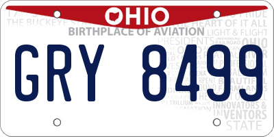 OH license plate GRY8499