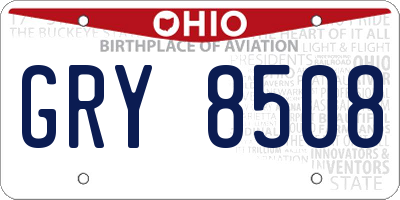 OH license plate GRY8508