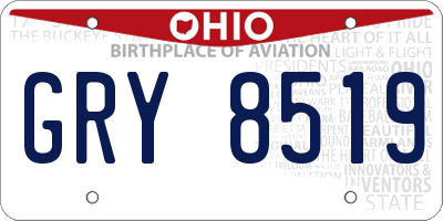 OH license plate GRY8519