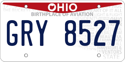 OH license plate GRY8527