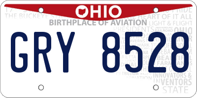 OH license plate GRY8528