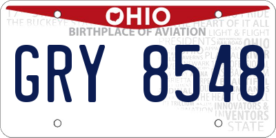 OH license plate GRY8548