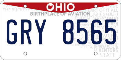 OH license plate GRY8565