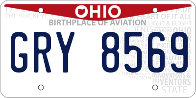 OH license plate GRY8569