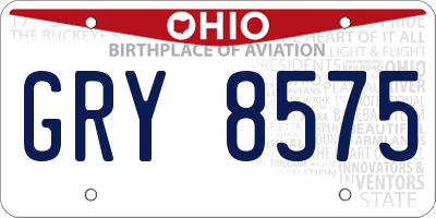 OH license plate GRY8575