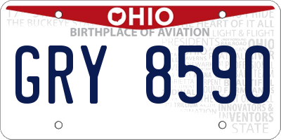 OH license plate GRY8590