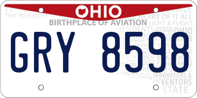 OH license plate GRY8598