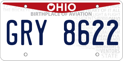 OH license plate GRY8622