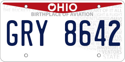 OH license plate GRY8642