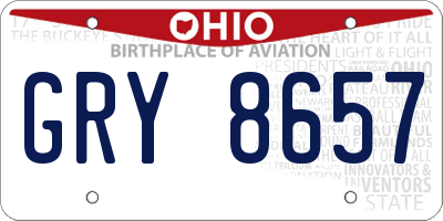 OH license plate GRY8657