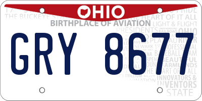 OH license plate GRY8677