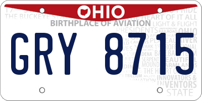 OH license plate GRY8715