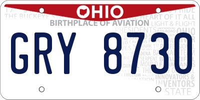 OH license plate GRY8730