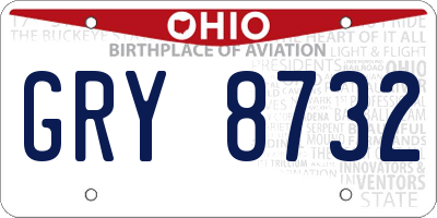 OH license plate GRY8732