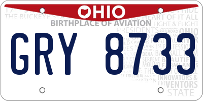 OH license plate GRY8733